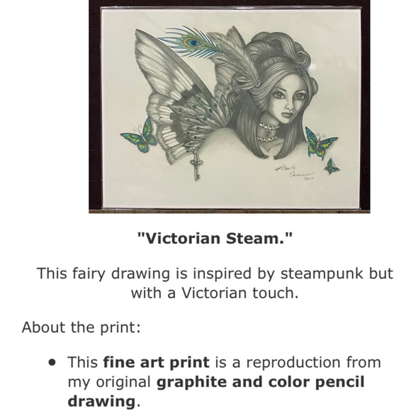 3 Fairy Dust Images Steampunk by Charity Dauenhauer Fine Art Print Drawing New - Picture 9 of 16